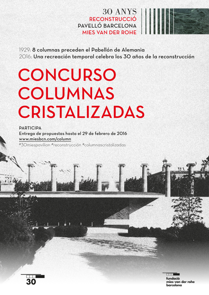 Concurso Columnas Cristalizadas : Poster © Fundació Mies van der Rohe