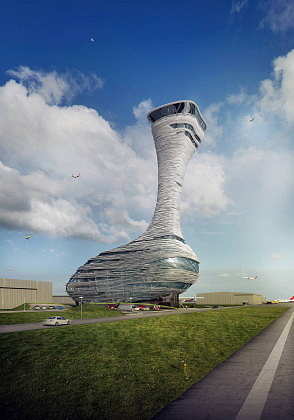 Un render del diseño creado por RMJM para la Torre de Control de Tráfico Aéreo en Estambul : Render © RMJM