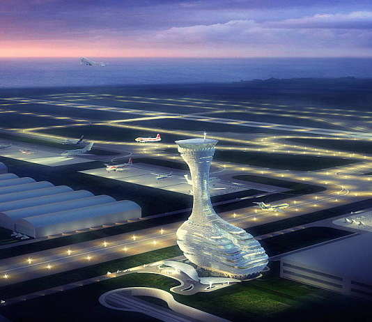 RMJM finalista del concurso de la Torre de Control de Tráfico Aéreo del Nuevo Aeropuerto de Estambul Un render del diseño creado por RMJM para la Torre de Control de Tráfico Aéreo en Estambul : Render © RMJM