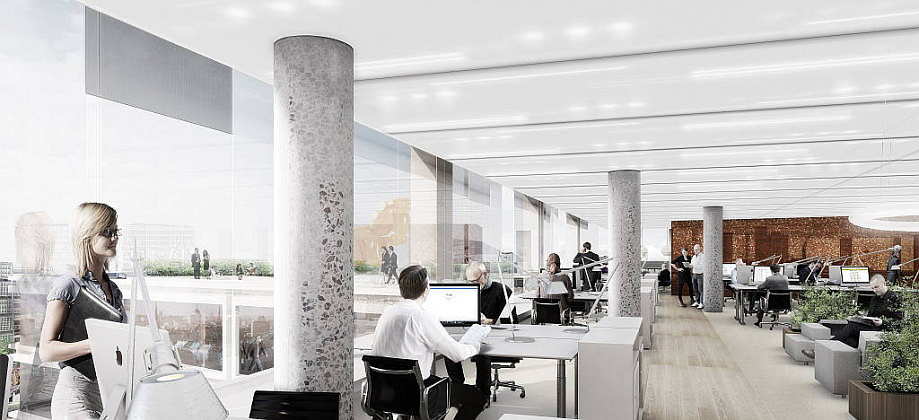 Hästen 21 Stockholm Office Space designed by Schmidt Hammer Lassen Architects : Render © Schmidt Hammer Lassen Architects