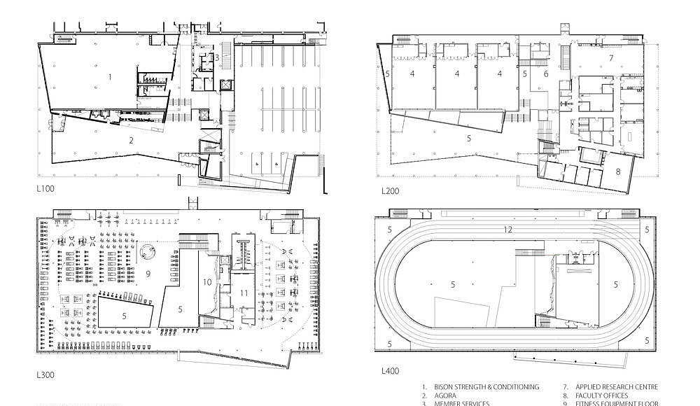 Active Living Centre at the University of Manitoba Floor Plan by Cibinel Architecture and Batteriid Architects : Photo © Cibinel Architecture Ltd