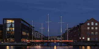 Olafur Eliasson Cirkelbroen, 2015 25 x 19.6 x 39.3 m Christianshavns Kanal, Copenhagen, 2015 : Photo: Anders Sune Berg, for Nordea-fonden A gift from Nordea-fonden to the city of Copenhagen © Olafur Eliasson