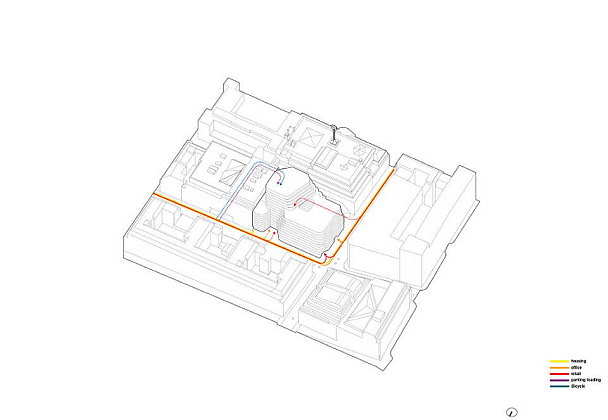 Hästen 21 Stockholm Access : Diagram © Schmidt Hammer Lassen Architects