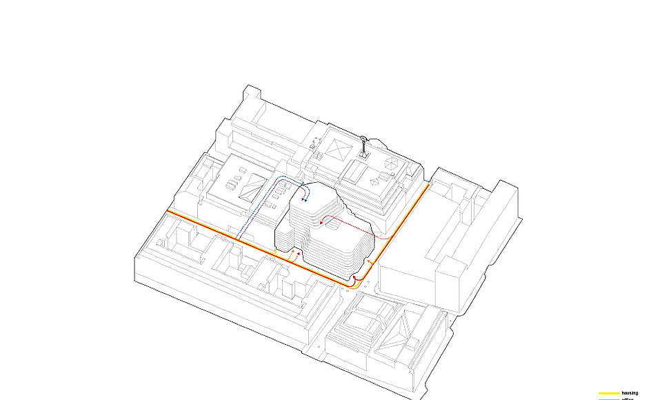 Hästen 21 Stockholm Access : Diagram © Schmidt Hammer Lassen Architects