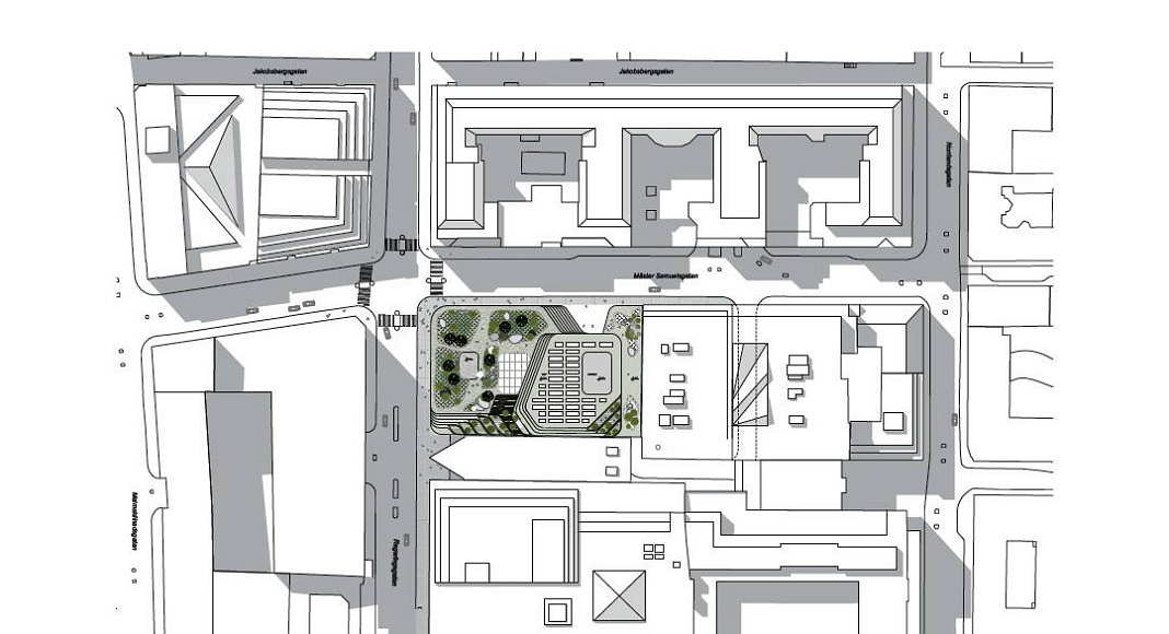 Hästen 21 Stockholm Site Plan 1:400 : Diagram © Schmidt Hammer Lassen Architects