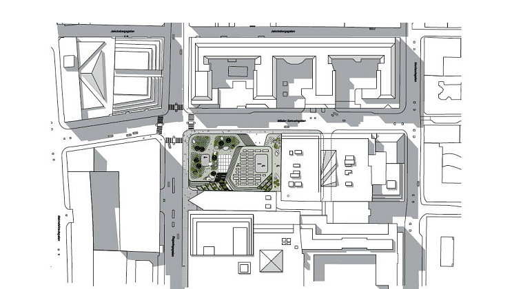 Hästen 21 Stockholm Site Plan 1:400 : Diagram © Schmidt Hammer Lassen Architects