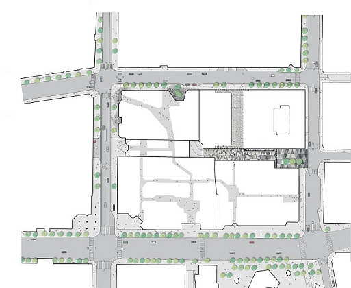 Hästen 21 Stockholm Site Plan with Pavement : Diagram © Schmidt Hammer Lassen Architects