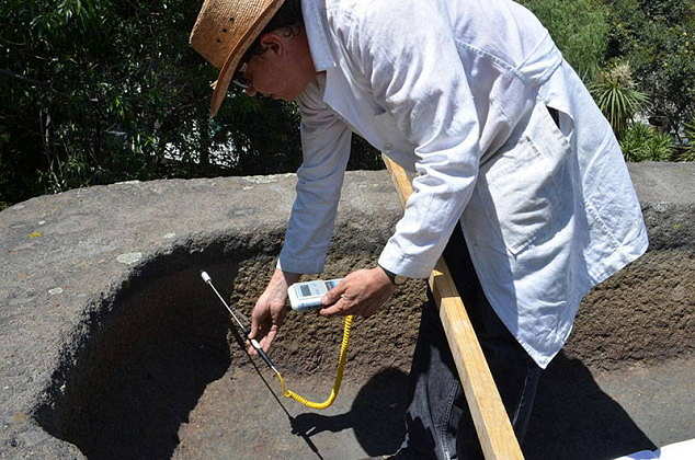 Especialistas del INAH llevaron a cabo un estudio interdisciplinario que permitirá identificar los deterioros derivados de su exposición a la intemperie : Foto © Laboratorio de Conservación MNA