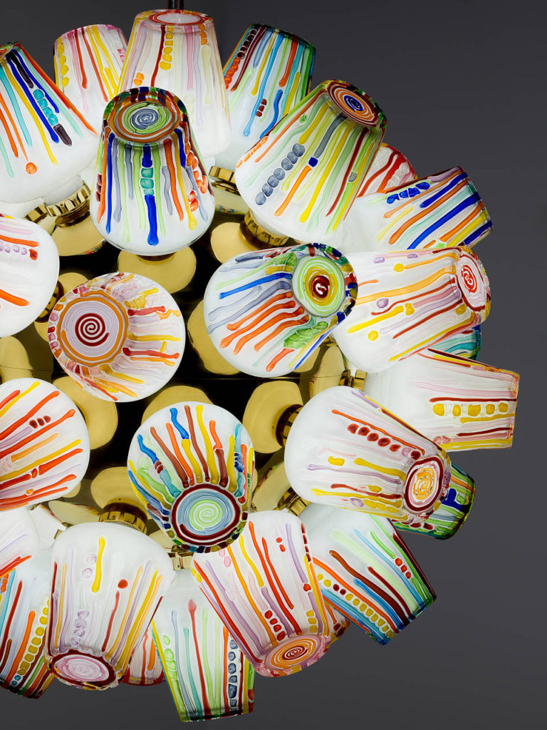 Sphere Chandelier, Candy Collection, Humberto Campana, Fernando Campana, Lasvit, Novy Bor, Czech Republic, 2015. 2015.3.27 : Photo © The Corning Museum of Glass