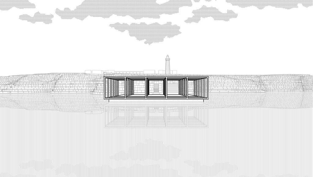 Mención de Honor Gold Concurso Lighthouse Sea Hotel STANZA : Proposal © Sante Simone, Laura Fabriani, Alessandro Zappaterreni, Nunziastella Dileo, Maria Abbracciavento, Giuseppe Lorenzi