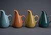 Russel Wright (1904–76) Four American Modern pitchers Designed 1937 Glazed earthenware Each: 10¾ x 8⅛ x 6½ (27.3 x 20.6 x 16.5 cm) Produced by Steubenville Pottery Company, Steubenville, Ohio : Photo by © Shane Culpepper, Tulsa
