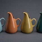 Russel Wright (1904–76) Four American Modern pitchers Designed 1937 Glazed earthenware Each: 10¾ x 8⅛ x 6½ (27.3 x 20.6 x 16.5 cm) Produced by Steubenville Pottery Company, Steubenville, Ohio : Photo by © Shane Culpepper, Tulsa
