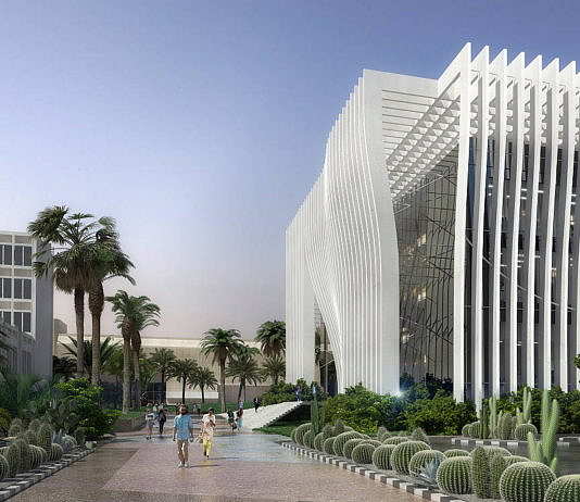 Universidad de Tel Aviv Perspective View from Western Gate : Render © Atelier d’Architecture Michel Remon