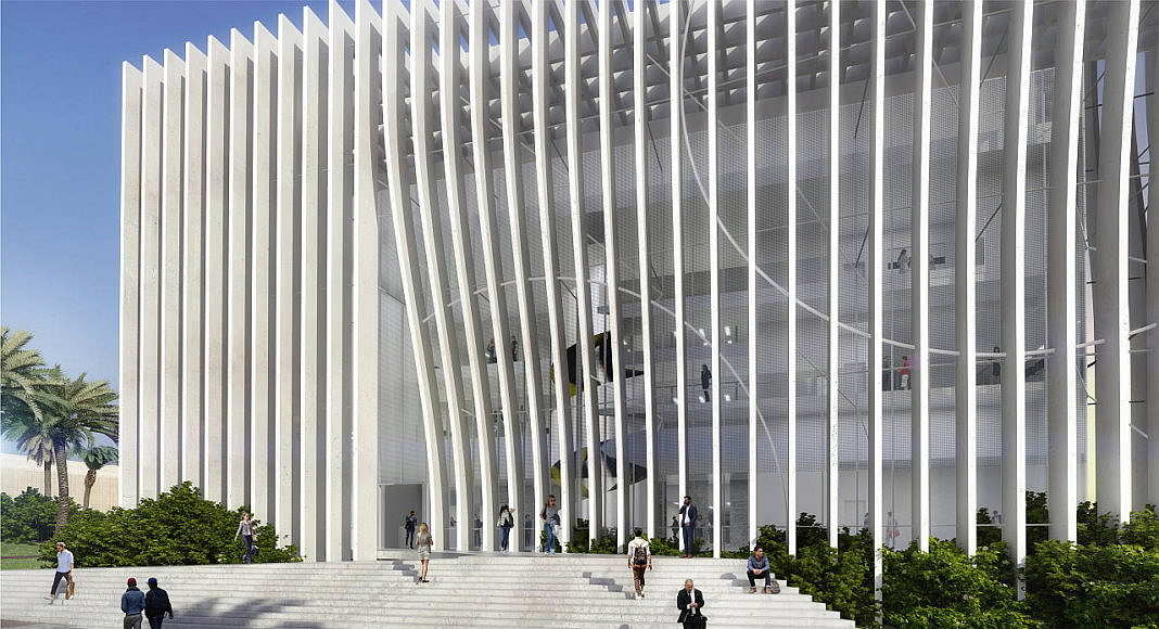 Universidad de Tel Aviv Perspective View Main Entrance : Render © Atelier d’Architecture Michel Remon