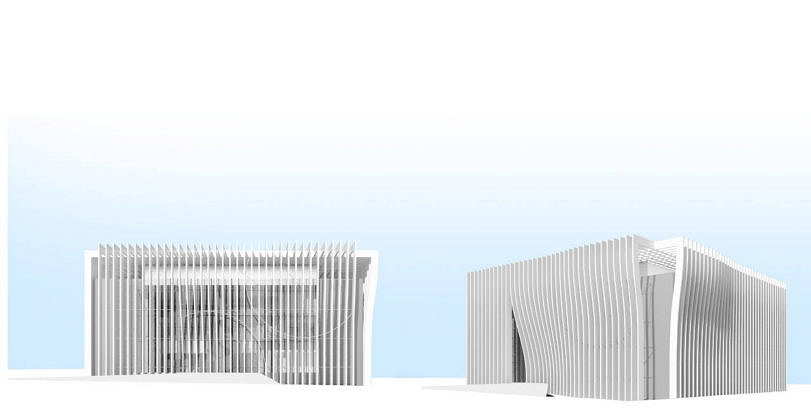 Centro de Nanociencia y Nanotecnología de la Universidad de Tel Aviv Perspective View Model 1 : Model © Atelier d’Architecture Michel Remon