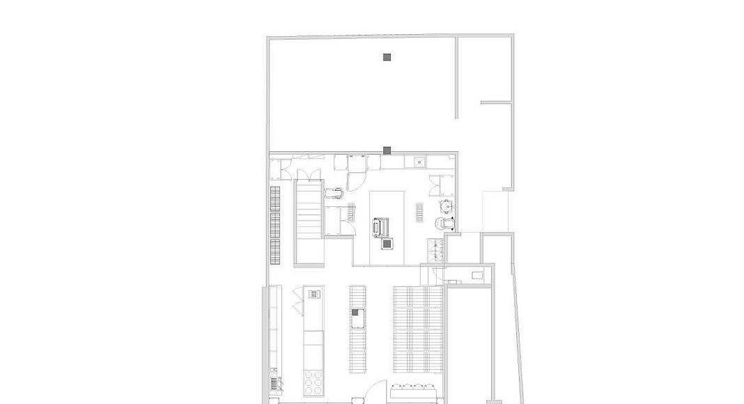 Planta Baja Panadería Aromas diseño de Central de Arquitectura y Pasquinel Studio : Dibujo © PASQUINEL Studio