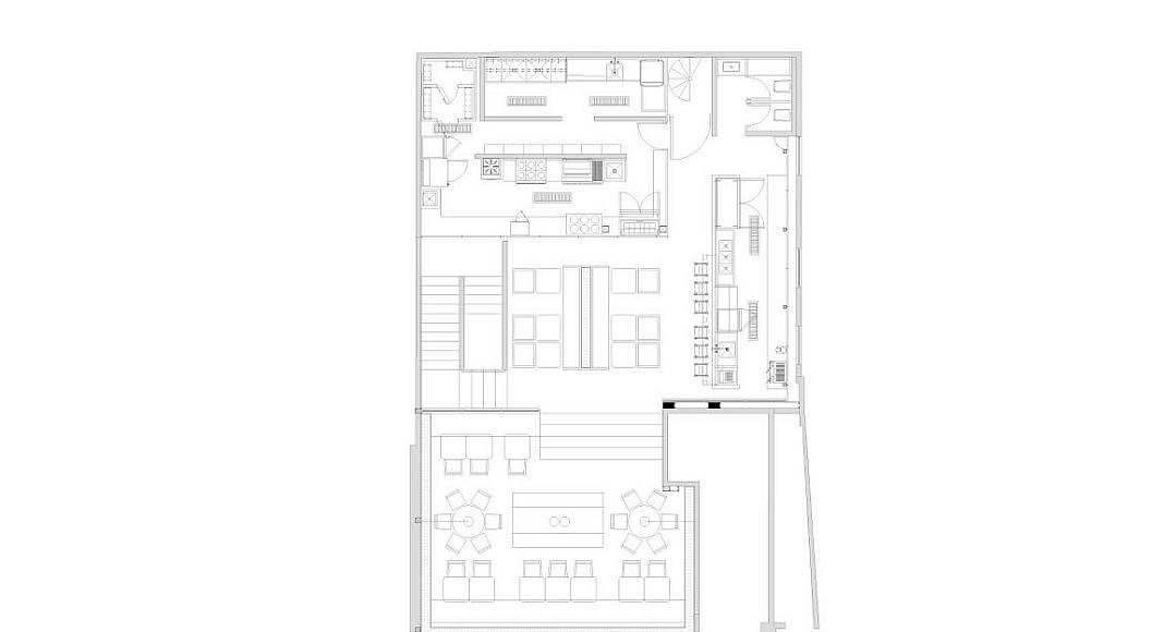 Planta Alta Panadería Aromas diseño de Central de Arquitectura y Pasquinel Studio : Dibujo © PASQUINEL Studio