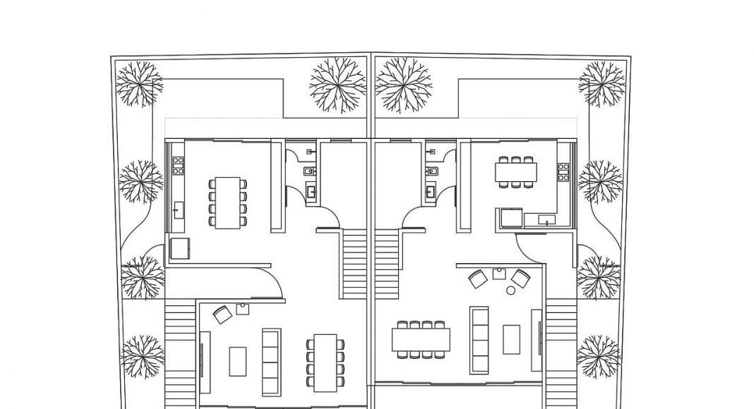 Casas Cuatas, Los Robles Planta Baja : Dibujos © La Desarrolladora