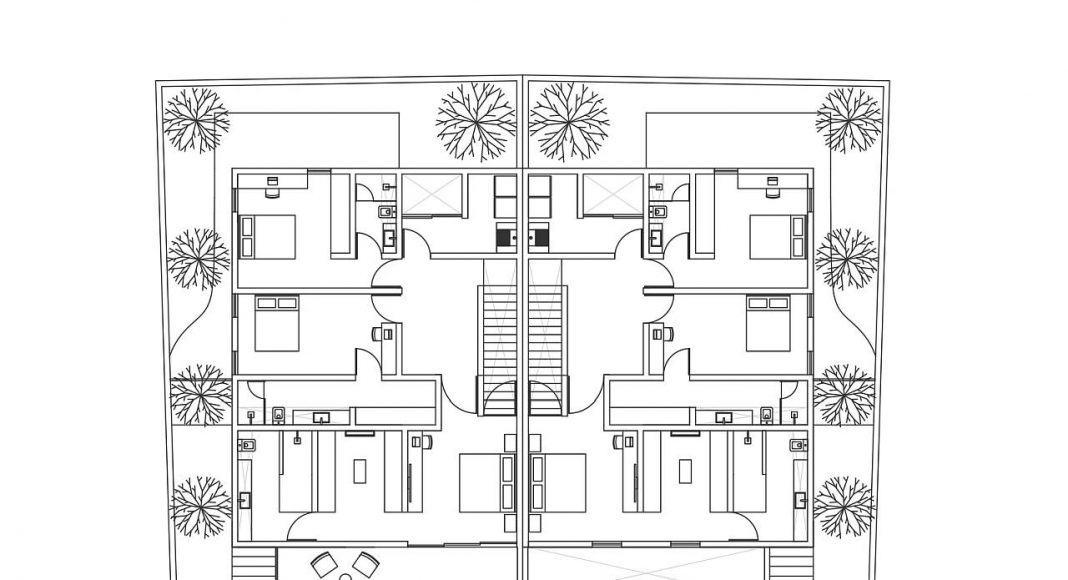 Casas Cuatas, Los Robles Planta Alta : Dibujos © La Desarrolladora