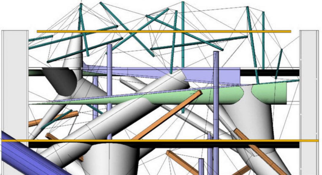 Preston Scott Cohen, Eyebeam Atelier Museum (competition): Screen capture of Rhinoceros 3D file, 2001. Preston Scott Cohen records, Canadian Centre for Architecture, Montreal : Photo credit: Gift of Preston Scott Cohen. © Preston Scott Cohen