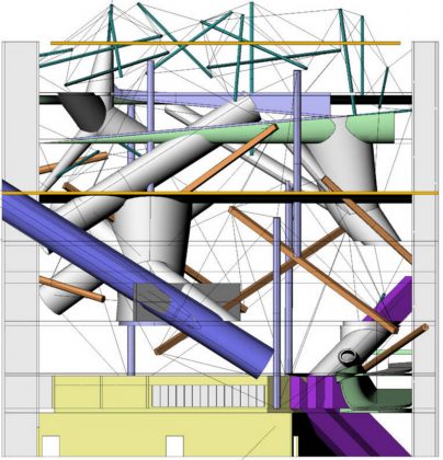 Preston Scott Cohen, Eyebeam Atelier Museum (competition): Screen capture of Rhinoceros 3D file, 2001. Preston Scott Cohen records, Canadian Centre for Architecture, Montreal : Photo credit: Gift of Preston Scott Cohen. © Preston Scott Cohen