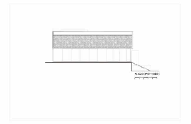 Alzado Posterior Casa X proyecto de Agraz Arquitectos y Elías Rizo : Dibujo © Agraz Arquitectos