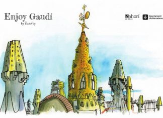 Enjoy Gaudí, Colección: Sketch Guides, Textos e ilustraciones, Swansky, coedición con: Zahorí de Ideas y la Direcció d’Imatge i Serveis Editorials : Photo © Barcelona Llibres