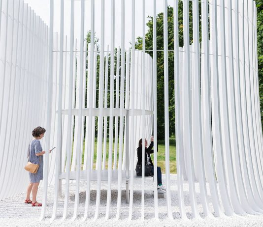 Serpentine Summer House 2016 designed by Asif Khan; (10 June – 9 October) : Photo © Iwan Baan