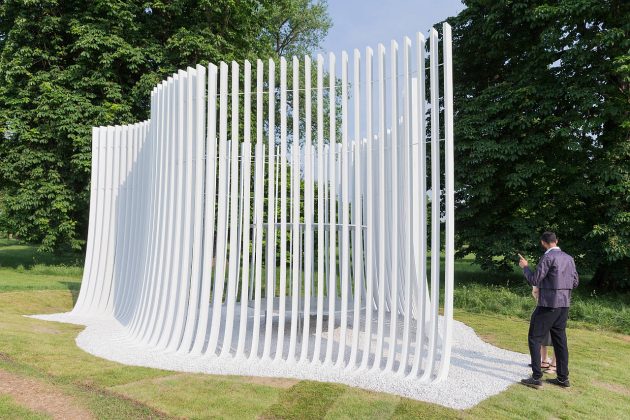 Serpentine Summer House 2016 designed by Asif Khan; (10 June – 9 October) : Photo © Iwan Baan