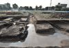 Excavación extensiva de chinampas y canales de la época prehispánica en el predio Lorenzo Boturini : Foto © Archivo del proyecto DSA-INAH