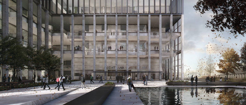 New Amsterdam Courthouse Exterior Plaza by KAAN Architecten : Render © Beauty & The Bit and © KAAN Architecten