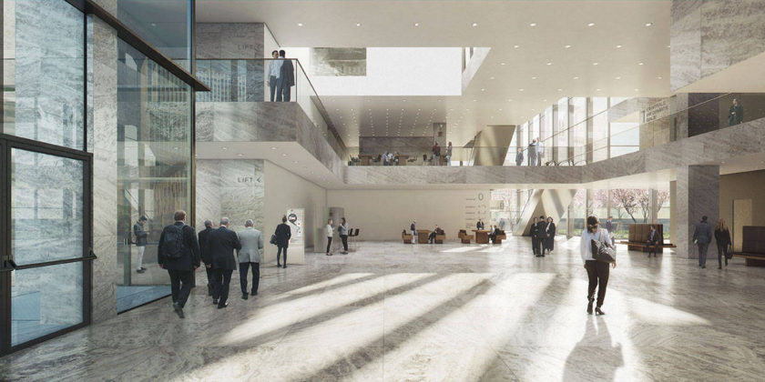 New Amsterdam Courthouse Central Foyer by KAAN Architecten : Render © Beauty & The Bit and © KAAN Architecten