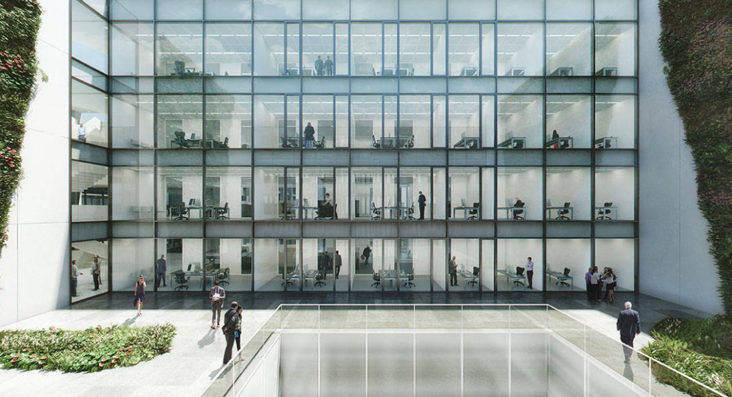 New Amsterdam Courthouse Office Patio by KAAN Architecten : Render © Beauty & The Bit and © KAAN Architecten