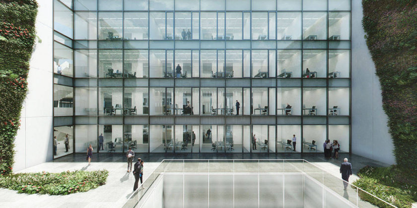 New Amsterdam Courthouse Office Patio by KAAN Architecten : Render © Beauty & The Bit and © KAAN Architecten