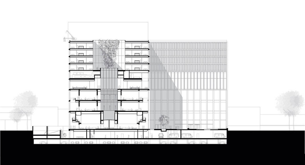 New Amsterdam Courthouse Section by KAAN Architecten : Drawing © KAAN Architecten