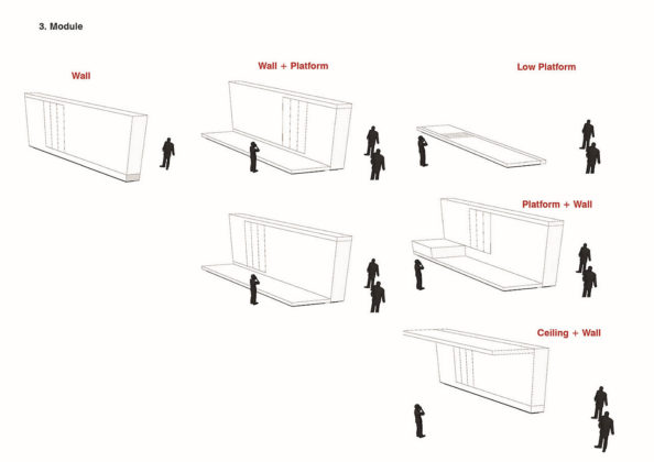 Module of the Exhibition Constant. Space + Colour at the Cobra Museum : Drawing © UNStudio