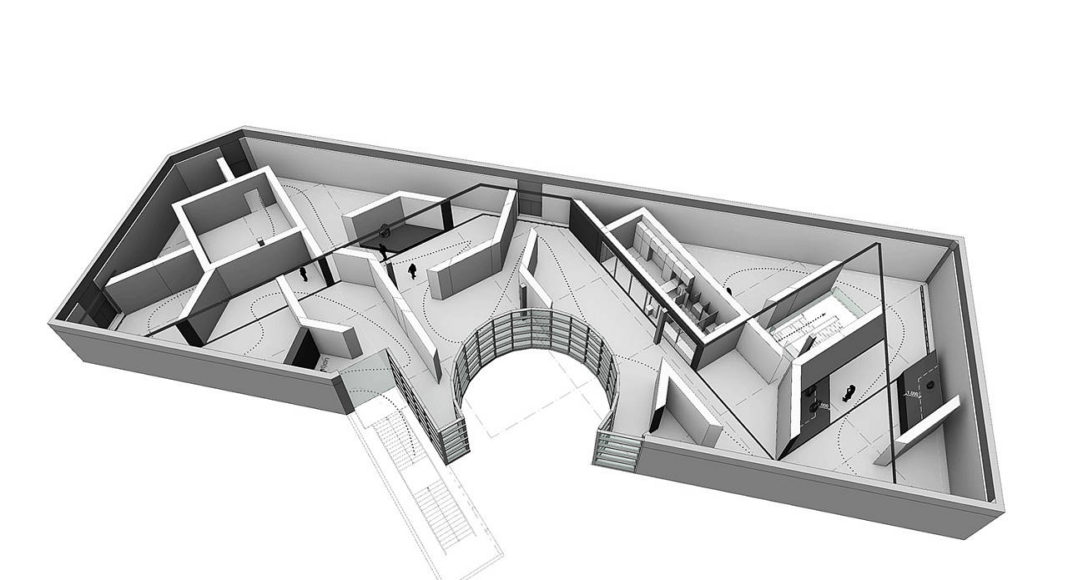 Top Perspective Routing Exhibition Constant. Space + Colour at the Cobra Museum : Drawing © UNStudio