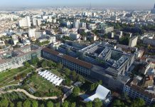 Aerial View Eole Headquarters Evergreen Campus Montrogue, France : Photo credit © Bouygues Bâtiment