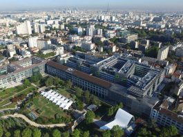 Aerial View Eole Headquarters Evergreen Campus Montrogue, France : Photo credit © Bouygues Bâtiment