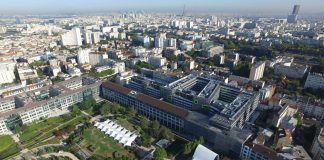 Aerial View Eole Headquarters Evergreen Campus Montrogue, France : Photo credit © Bouygues Bâtiment