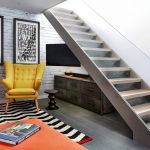 Staircase and TV + Living Room, Lower Ground Floor - Southwood by LLI Design : Photo credit © Alex Maguire