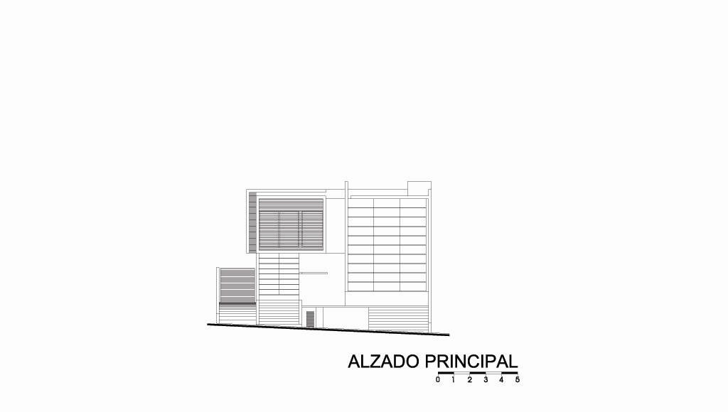 Casa HG Alzado Frontal diseñada por Agraz Arquitectos : Dibujo © Agraz Arquitectos