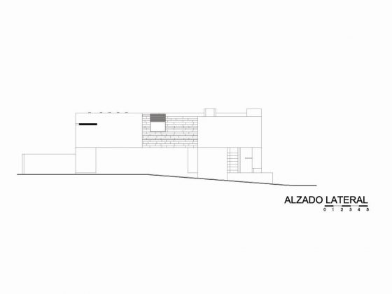 Casa HG Alzado Lateral diseñada por Agraz Arquitectos : Dibujo © Agraz Arquitectos