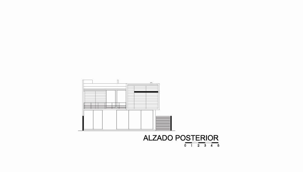 Casa HG Alzado Posterior diseñada por Agraz Arquitectos : Dibujo © Agraz Arquitectos