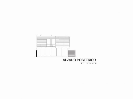 Casa HG Alzado Posterior diseñada por Agraz Arquitectos : Dibujo © Agraz Arquitectos