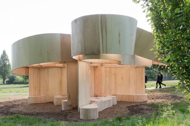 Serpentine Summer House 2016 designed by Barkow Leibinger; (10 June – 9 October) : Photo © Iwan Baan