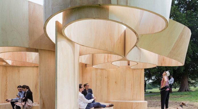 Serpentine Summer House 2016 designed by Barkow Leibinger; (10 June – 9 October) : Photo © Iwan Baan