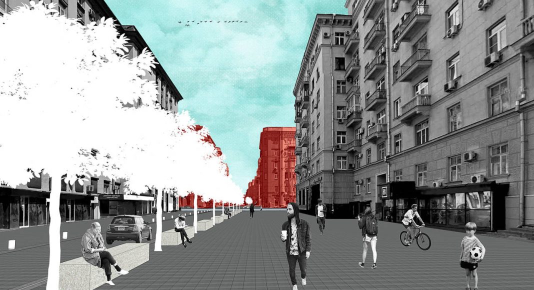 Diseño Finalista del Concurso para el Mejoramiento del Entorno Urbano de Tversakaya en Moscú : Render © BuroMoscow