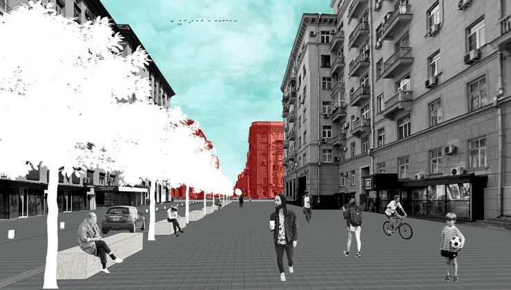 Diseño Finalista del Concurso para el Mejoramiento del Entorno Urbano de Tversakaya en Moscú : Render © BuroMoscow