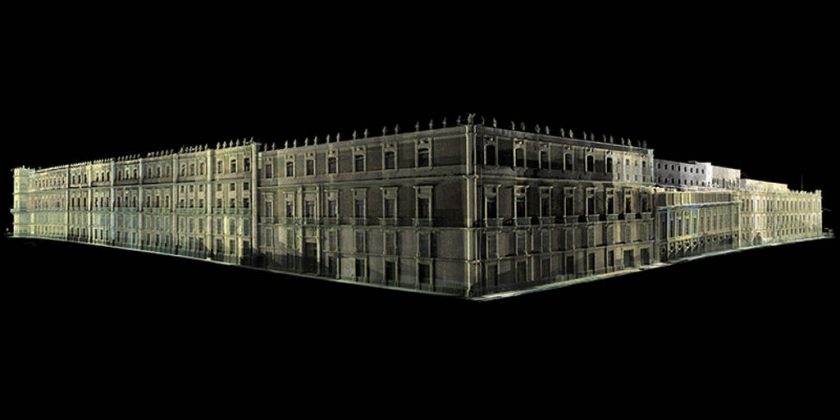 Imagen contextual en nube de puntos láser de la fachada de Palacio Nacional : Foto © CNMH-INAH